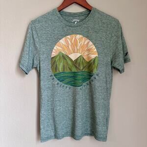 League Gray Be Hippy Colorado Graphic Tee Mountain Sunrise Green Repreve Outdoor